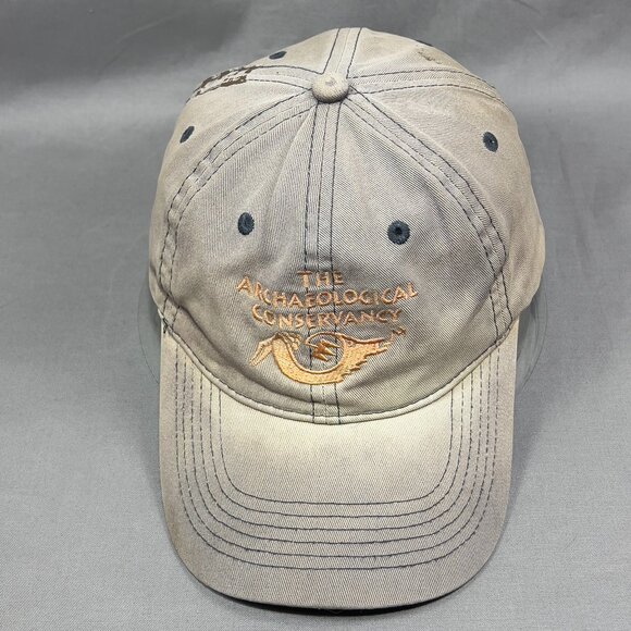 Archaeological Conservancy Strapback Cap Hat Gray Outdoor Distressed Logo Mens - Picture 7 of 14